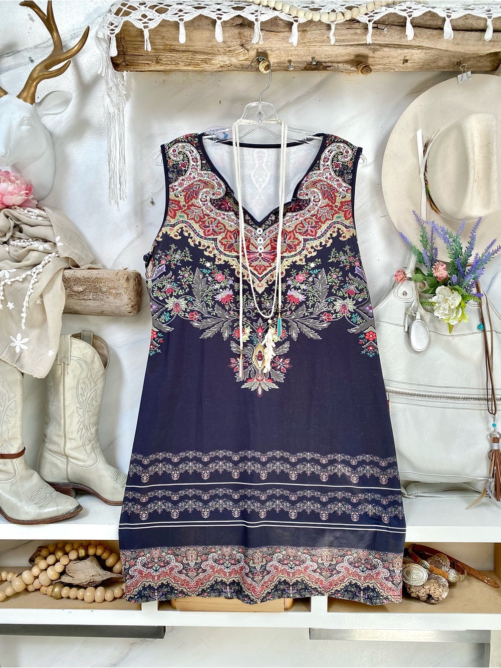 Enchanting Boho dress w resort vacay shabby chic vibe